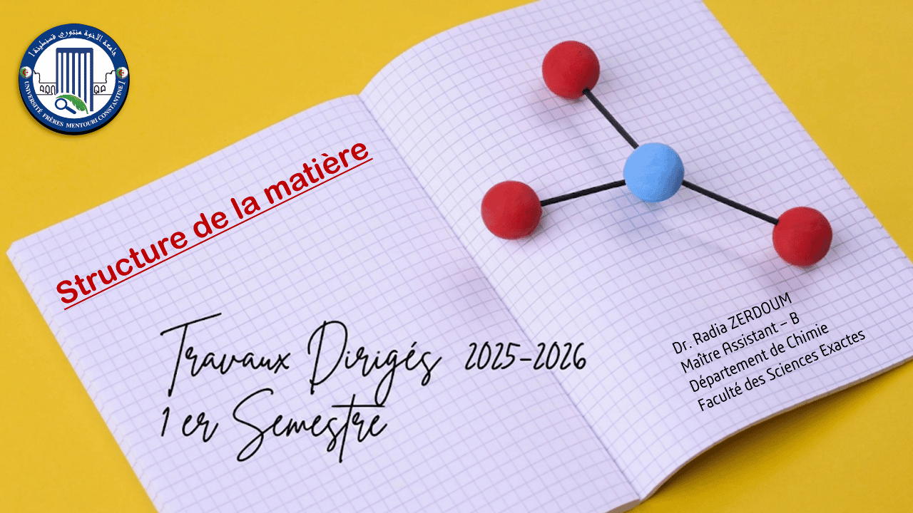 Structure de la Matière - Chimie I (TD) CHIM01